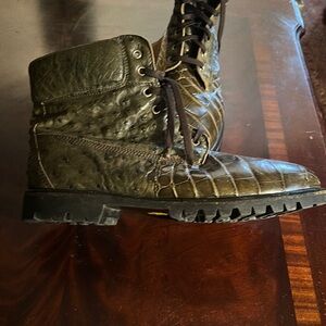 GENUINE ALLIGATOR & OSTRICH COMBAT BOOTS